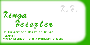 kinga heiszler business card